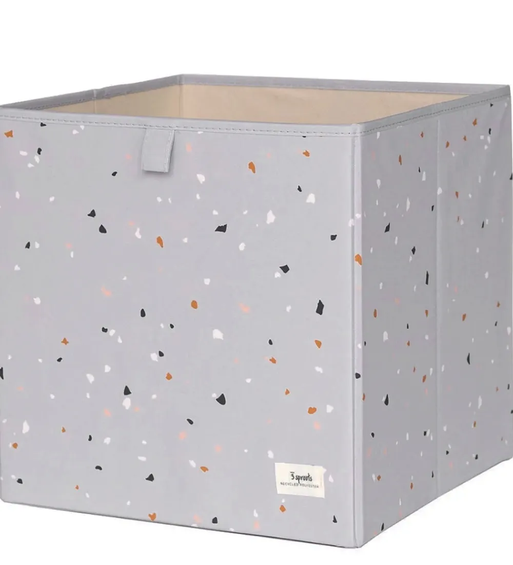 3 Sprouts Bokse Og Kasser*Opbevaringskasse - 33x33x33 cm - Terrazzo/Lysegrå