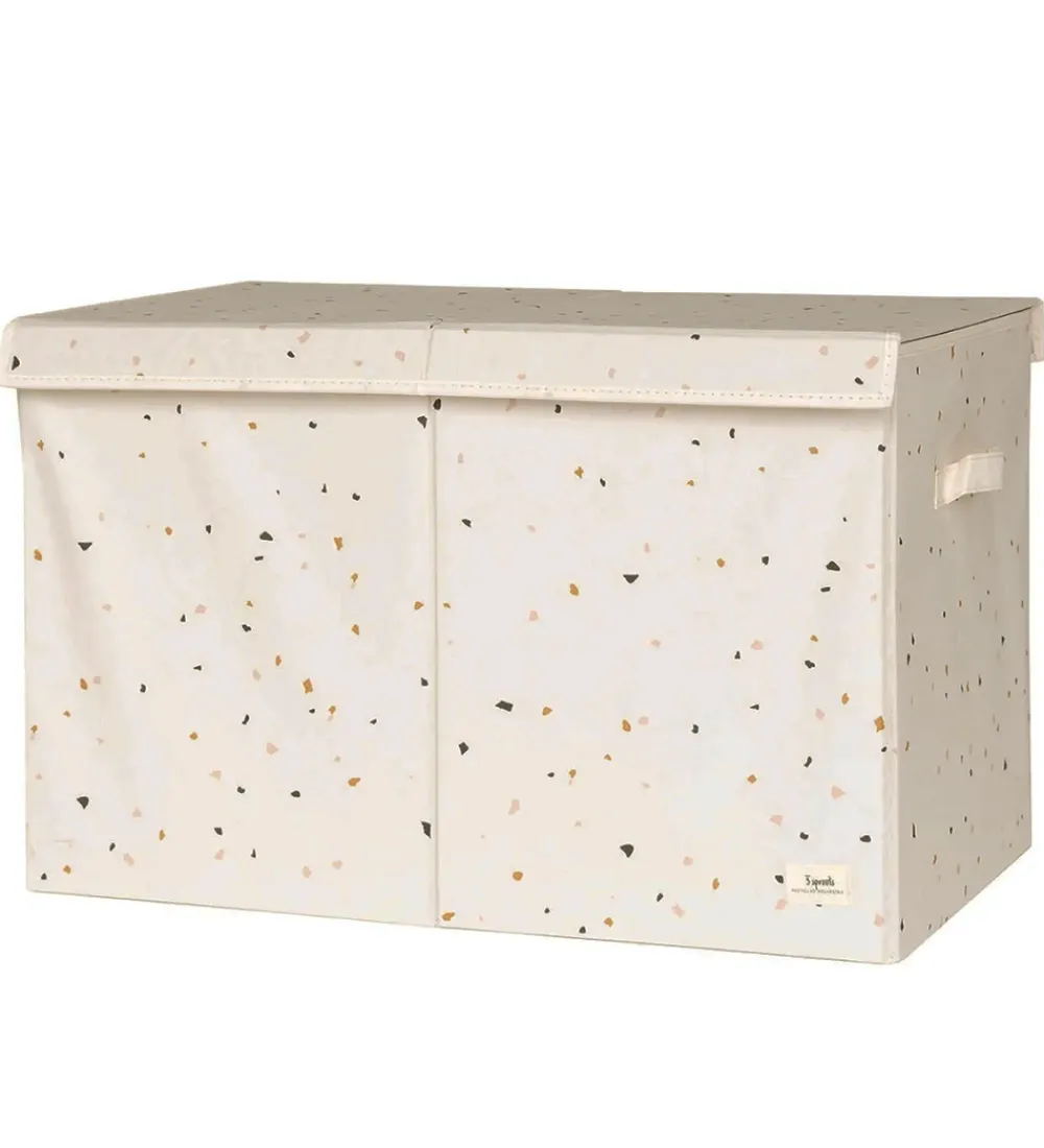 Bokse Og Kasser-3 Sprouts Opbevaringskasse m. Låg - 63x38x39 cm - Terrazzo/Creme