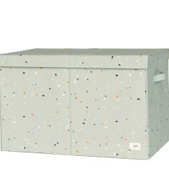 3 Sprouts Bokse Og Kasser*Opbevaringskasse m. Låg- 63x38x39 cm - Terrazzo/Grøn