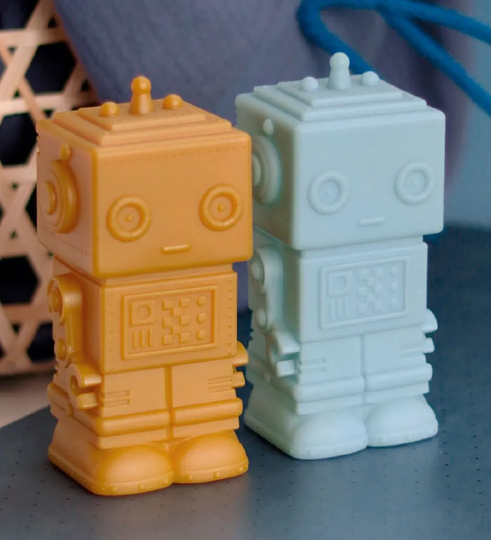 A Little Lovely Company Natlamper|Fritstående Lamper*Lampe - 14 cm - Robot - Aztec Gold