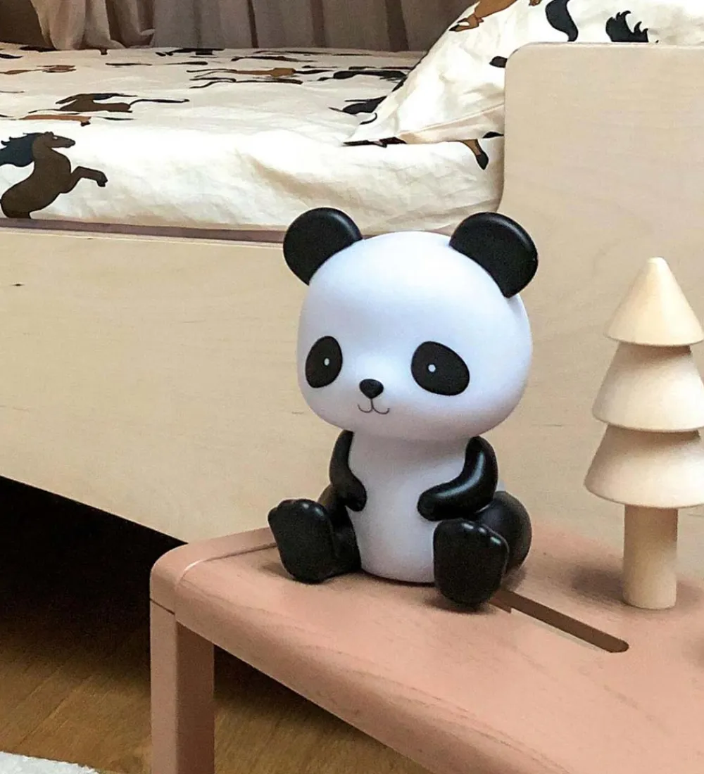 A Little Lovely Company Natlamper*Natlampe - Panda - 19 cm - Sort/Hvid