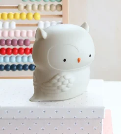 Natlamper-A Little Lovely Company Natlampe - 11,8x11,5 cm - Owl - Grå