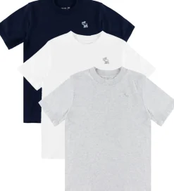 T-Shirts-Abercrombie & Fitch T-shirts - 3-pak - Navy Blazer/Hvid/Gråmeler