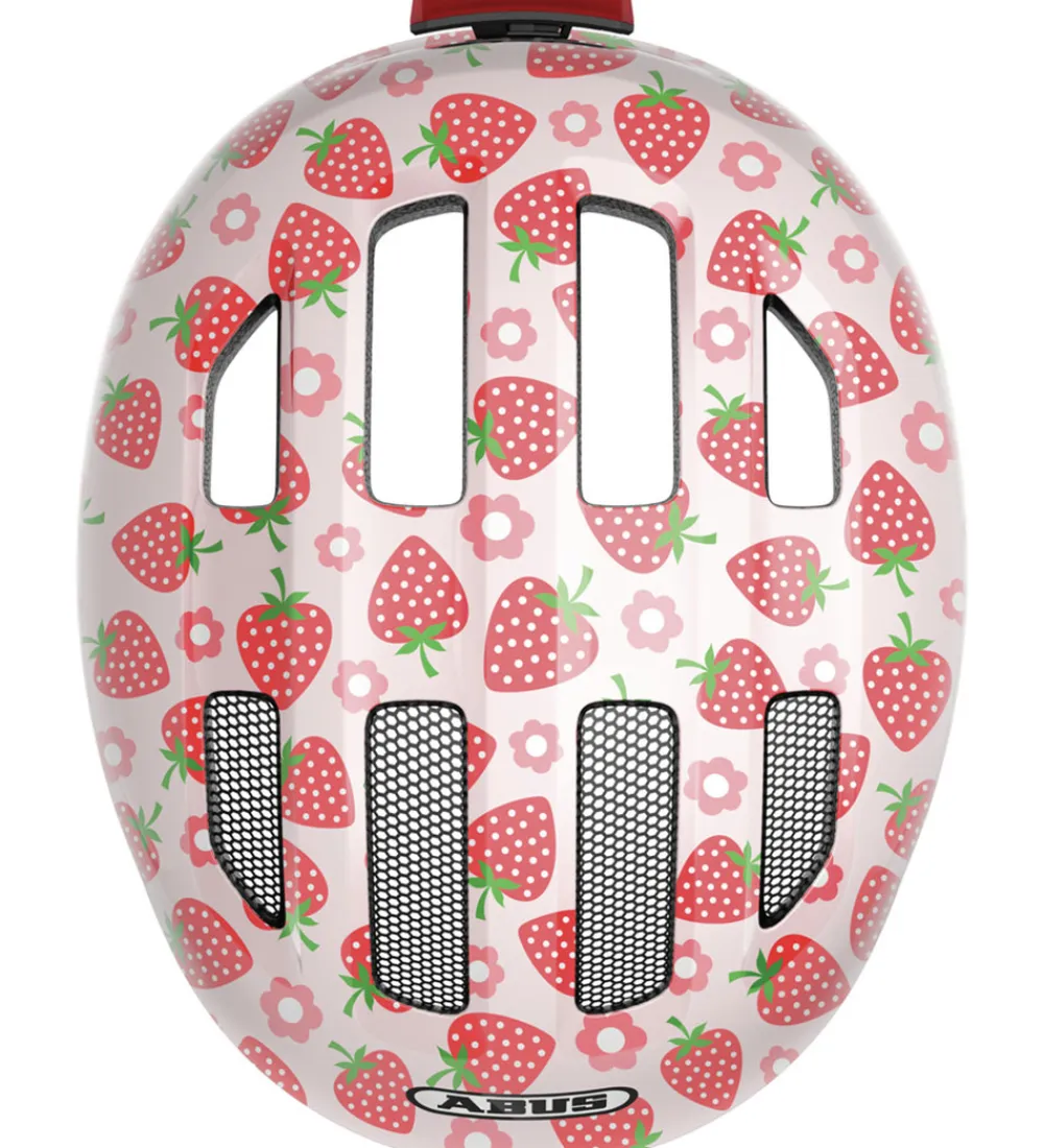 Børnesikkerhed|Cykelhjelme-Abus Cykelhjelm - Smiley 3.0 Led - Rose Strawberry