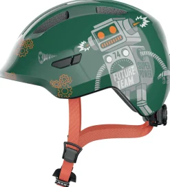 Abus Børnesikkerhed|Cykelhjelme*Cykelhjelm - Smiley 3.0 - Green Robo