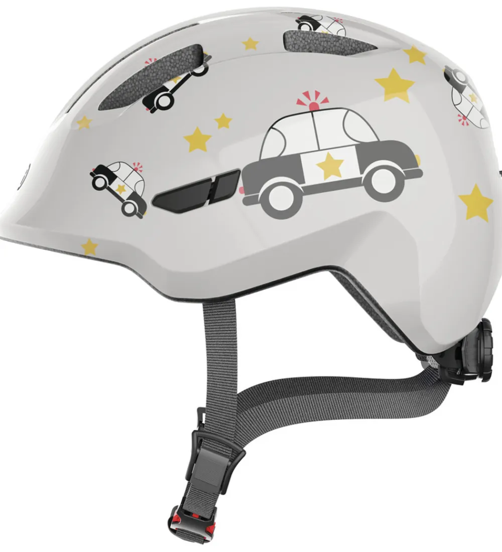 Børnesikkerhed|Cykelhjelme-Abus Cykelhjelm - Smiley 3.0 - Grey Police