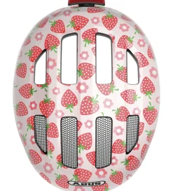 Børnesikkerhed|Cykelhjelme-Abus Cykelhjelm - Smiley 3.0 Led - Rose Strawberry