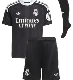 Fodboldtrøjer|Fodboldshorts-adidas Originals Fodboldsæt - Real Madrid 3. Målmand - Sort