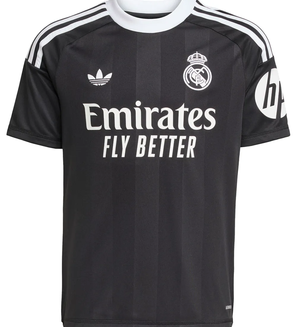 Fodboldtrøjer|Fodboldshorts-adidas Originals Fodboldsæt - Real Madrid 3. Målmand - Sort