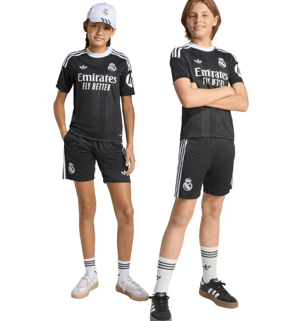 Fodboldtrøjer|Fodboldshorts-adidas Originals Fodboldsæt - Real Madrid 3. Målmand - Sort