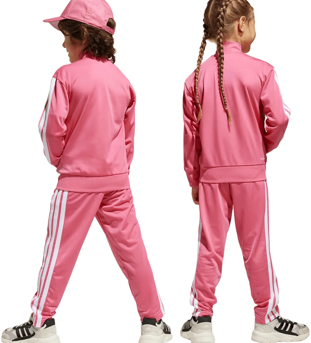 Træningssæt-adidas Performance Træningssæt - LK 3S TIB TS - Pnkfus/White/Clp