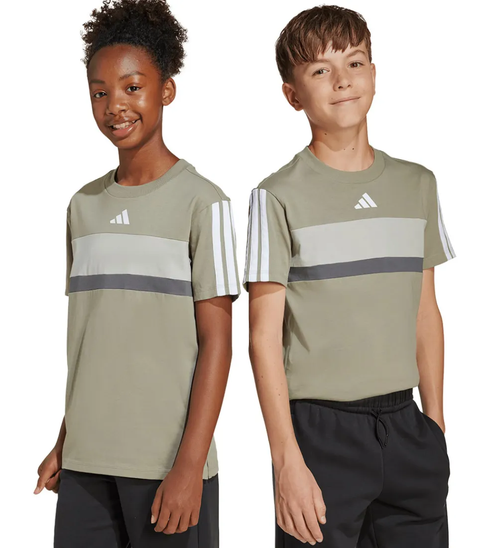 adidas Performance T-Shirts*T-Shirt - J 3S TIB T - SILPEB/METGRY/GRESIX