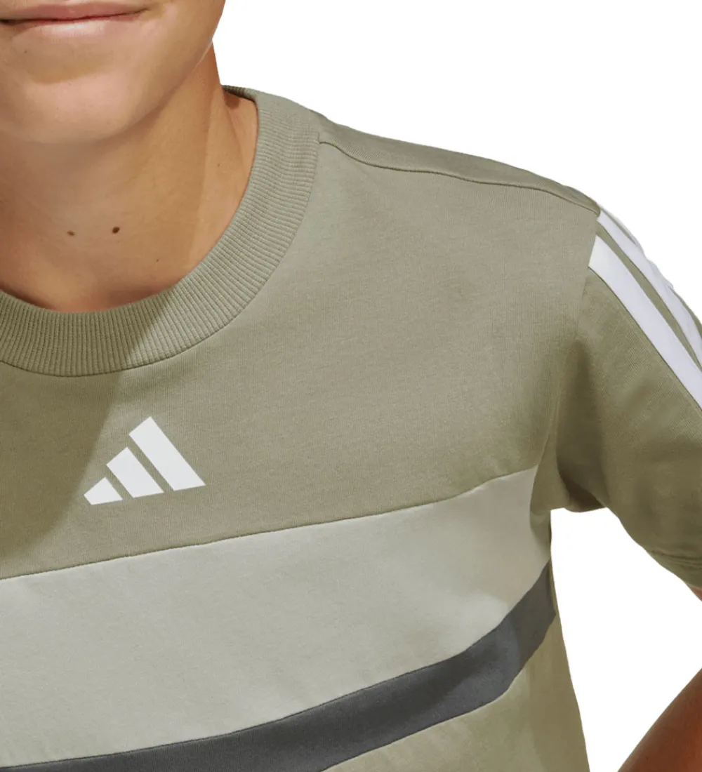 adidas Performance T-Shirts*T-Shirt - J 3S TIB T - SILPEB/METGRY/GRESIX