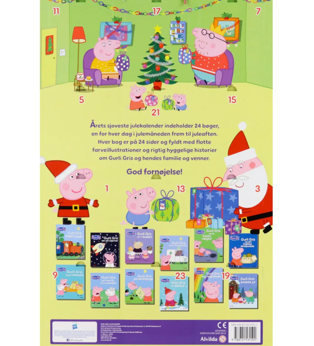 Julekalender|Dekoration-Alvilda Julekalender - Gurli Gris - 24 Bøger
