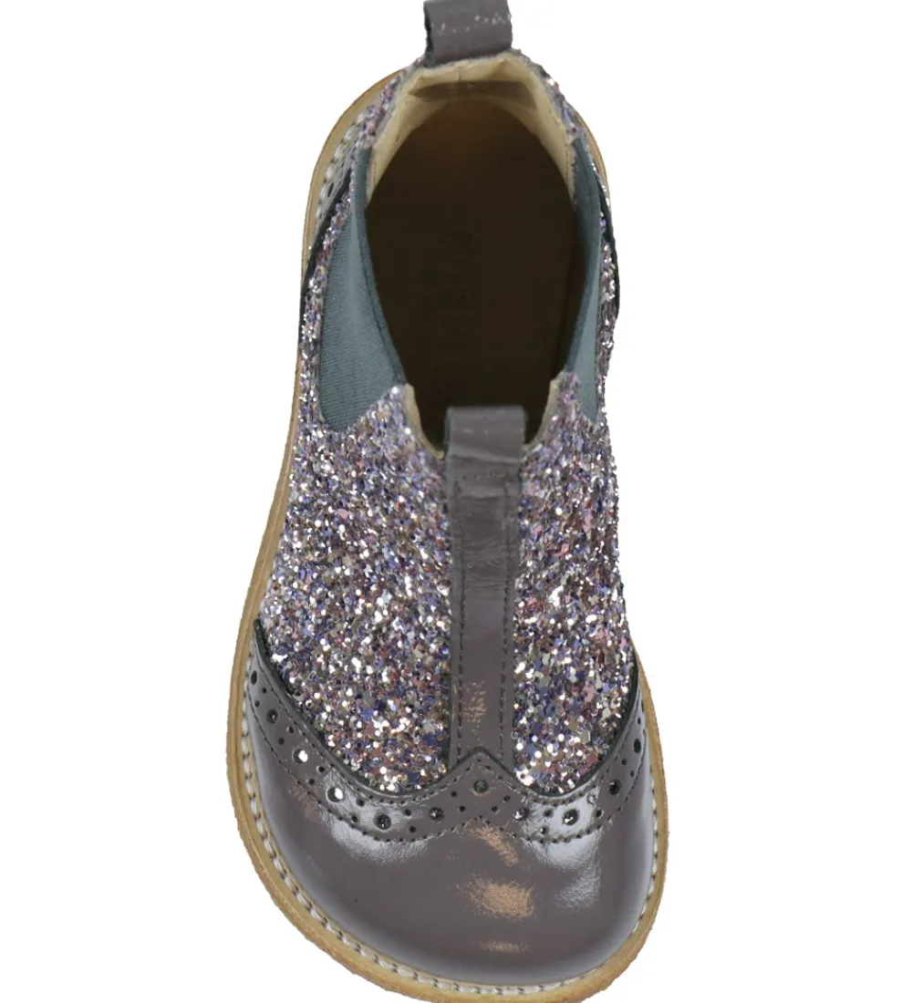 Støvler-Angulus Støvler - Chelsea - Lavender/Pastel m. Glitter
