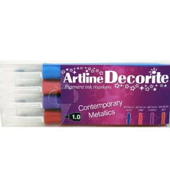 Tuscher Og Farver-Artline Tuscher - Decorite Brush - 4 stk. - Contemporary Metalli