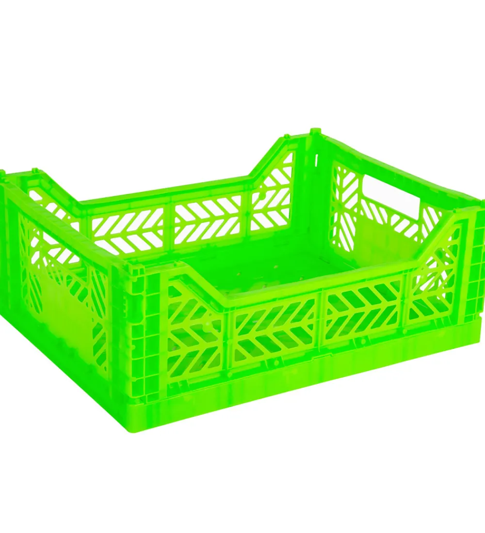 Foldekasser|Bokse Og Kasser-Aykasa Foldekasse - 40x30x15 cm - Midi - Neon Green