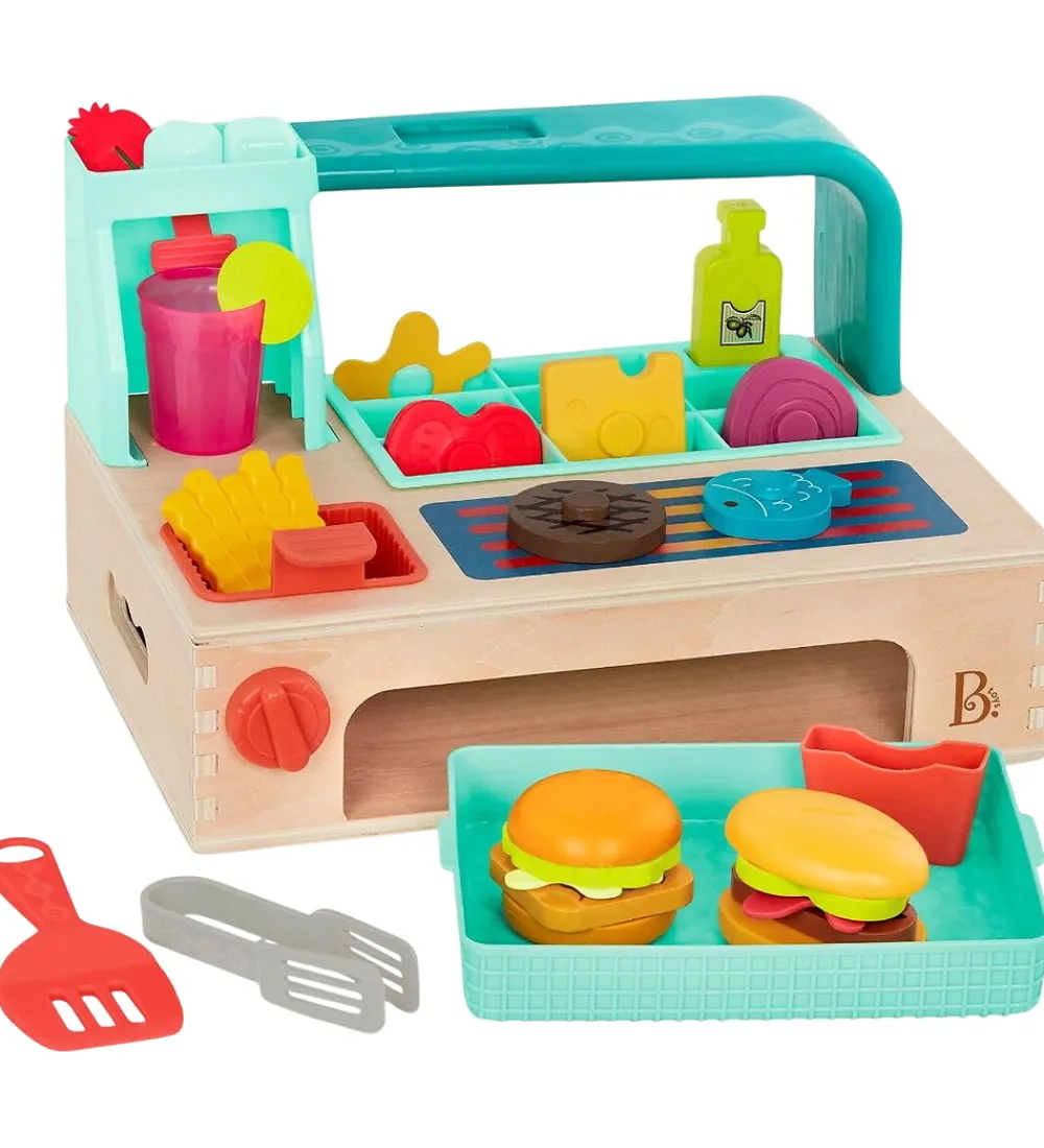 Rolleleg|Legekøkken Og Legemøbel-B. toys Legekøkken - 30 Dele - Burgerstation