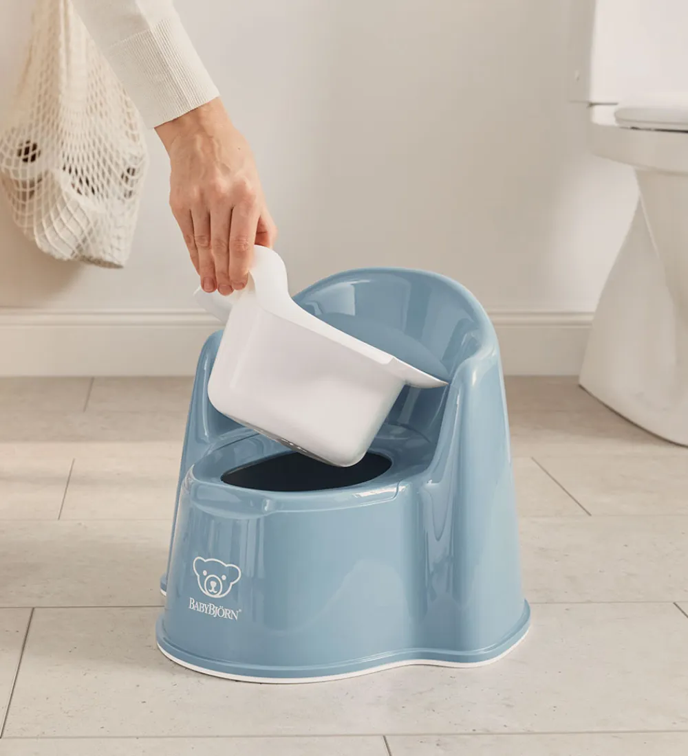 Potter Og Toilethjælp-BabyBjörn Pottestol - Gråblå/Hvid