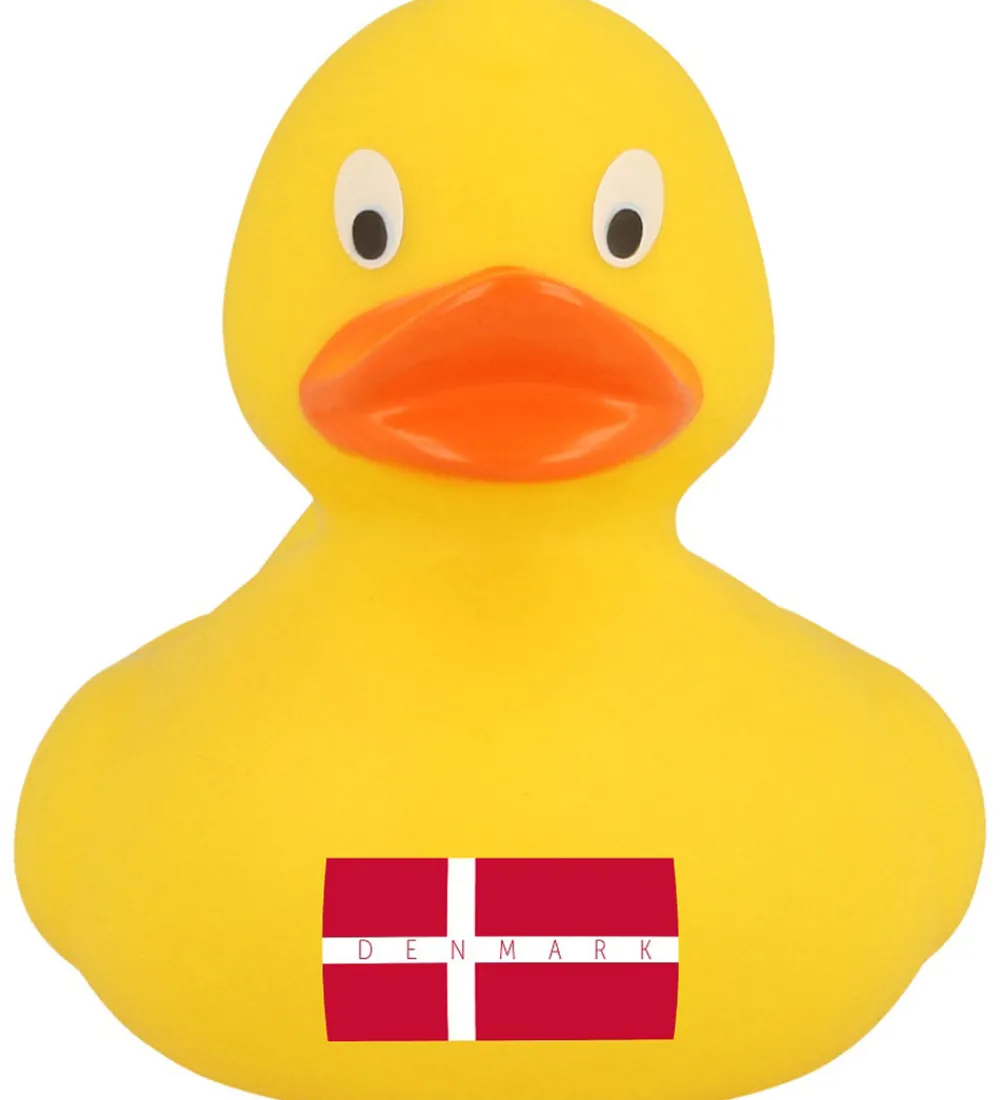 Badeand Badelegetøj*- Gul And m. Dansk Flag