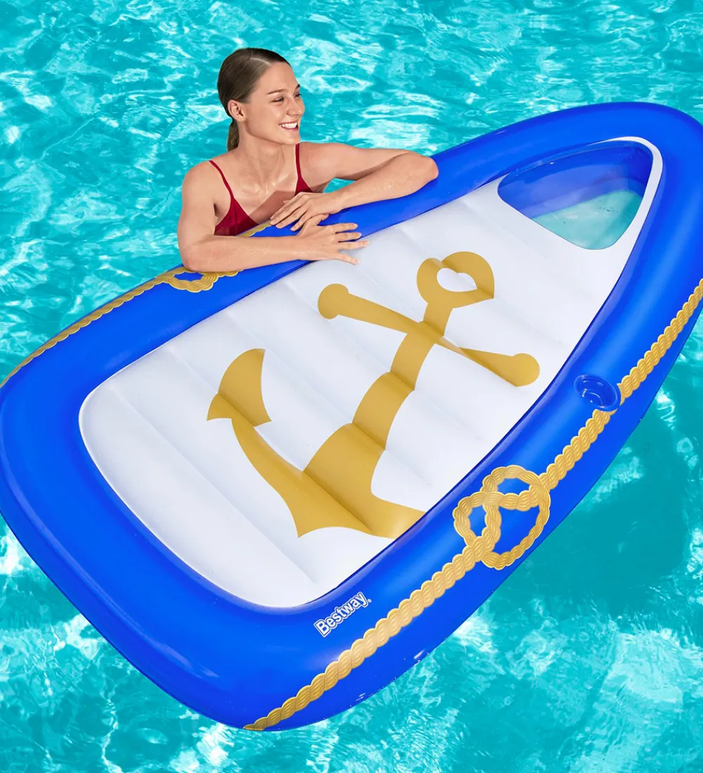 Bestway Strandlegetøj|Badedyr*Flyder - 190x107cm - Nautical Paradise Boat Lounge