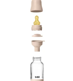 Sutteflasker|Amning-BIBS Boheme Sutteflaske - 120 ml - Glas/Naturgummi - Blush