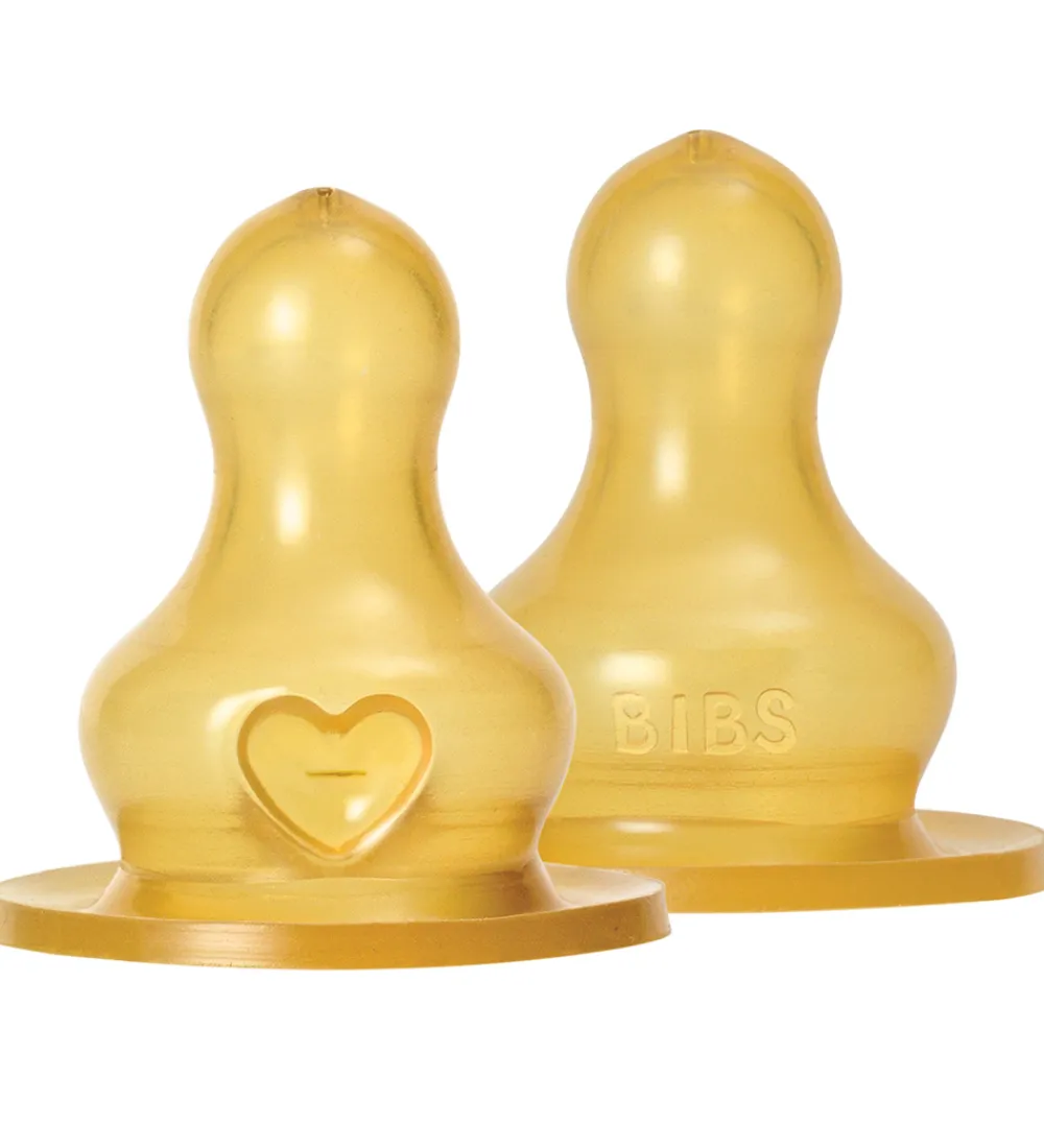BIBS Sutteflasker|Amning*Flaskesut - 2-pak - Fast Flow - Naturgummi