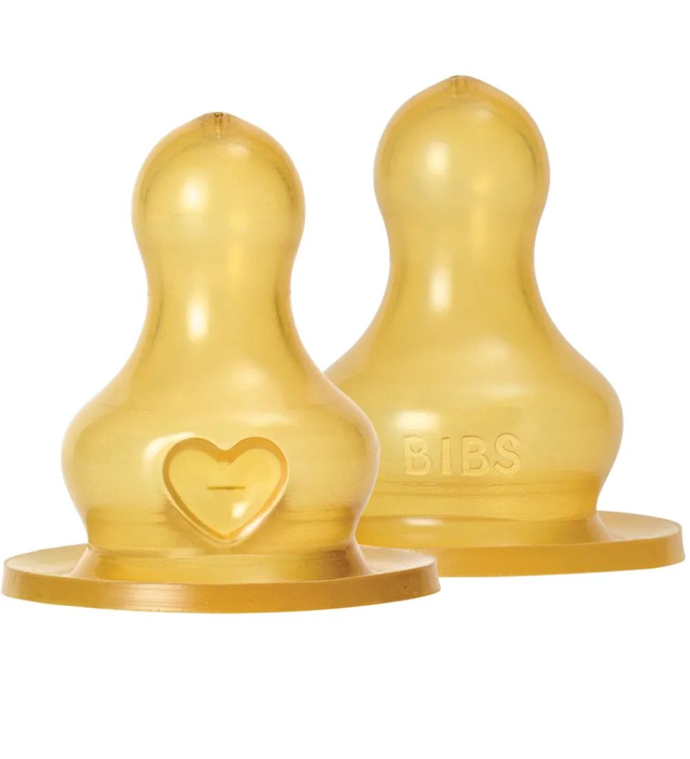Sutteflasker|Amning-BIBS Flaskesut - 2-pak - Medium Flow - Naturgummi