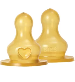 BIBS Sutteflasker|Amning*Flaskesut - 2-pak - Slow Flow - Naturgummi