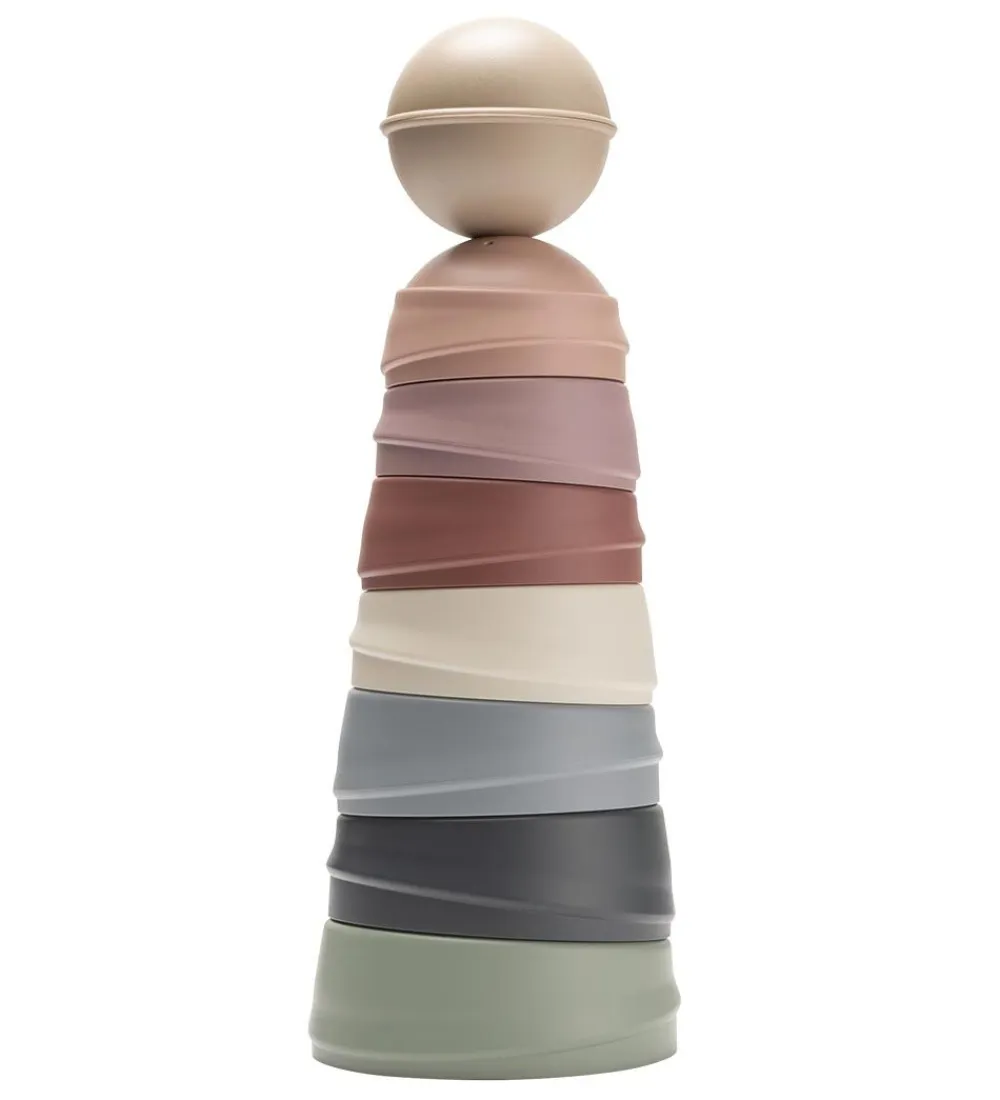 Stablelegetøj-BIBS Stabletårn - 8 Dele - Pastel Rainbow