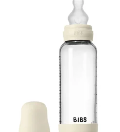 BIBS Sutteflasker|Amning*Sutteflaske - 240 ml - Glas/Silikone - Ivory