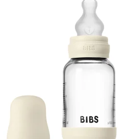 BIBS Sutteflasker|Amning*Sutteflaske - 120 ml - Glas/Silikone - Ivory