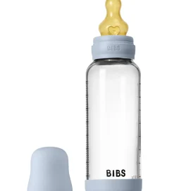 BIBS Sutteflasker|Amning*Sutteflaske - 240 ml - Glas/Naturgummi - Baby Blue