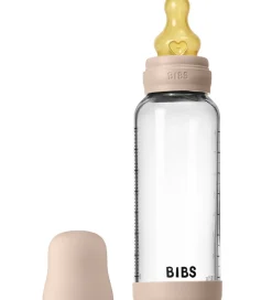 BIBS Sutteflasker|Amning*Sutteflaske - 240 ml - Glas/Naturgummi - Blush