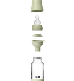 BIBS Sutteflasker|Amning*Sutteflaske - 120 ml - Glas/Silikone - Sage