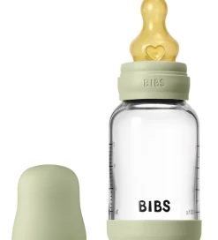 Sutter|Sutteflasker-BIBS Sutteflaske - 120 ml - Glas/Naturgummi - Sage