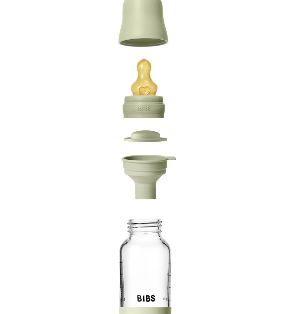 Sutter|Sutteflasker-BIBS Sutteflaske - 120 ml - Glas/Naturgummi - Sage