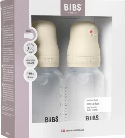 BIBS Sutteflasker|Amning*Sutteflaske - 2-pak - 150 ml - PP/Silikone - Ivory