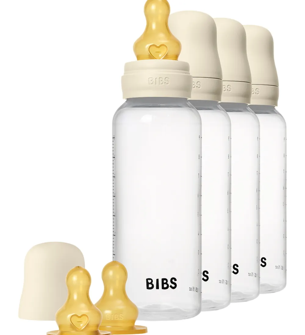 Sutter|Sutteflasker-BIBS Sutteflasker - 4-pak - 270 ml - Naturgummi - Ivory