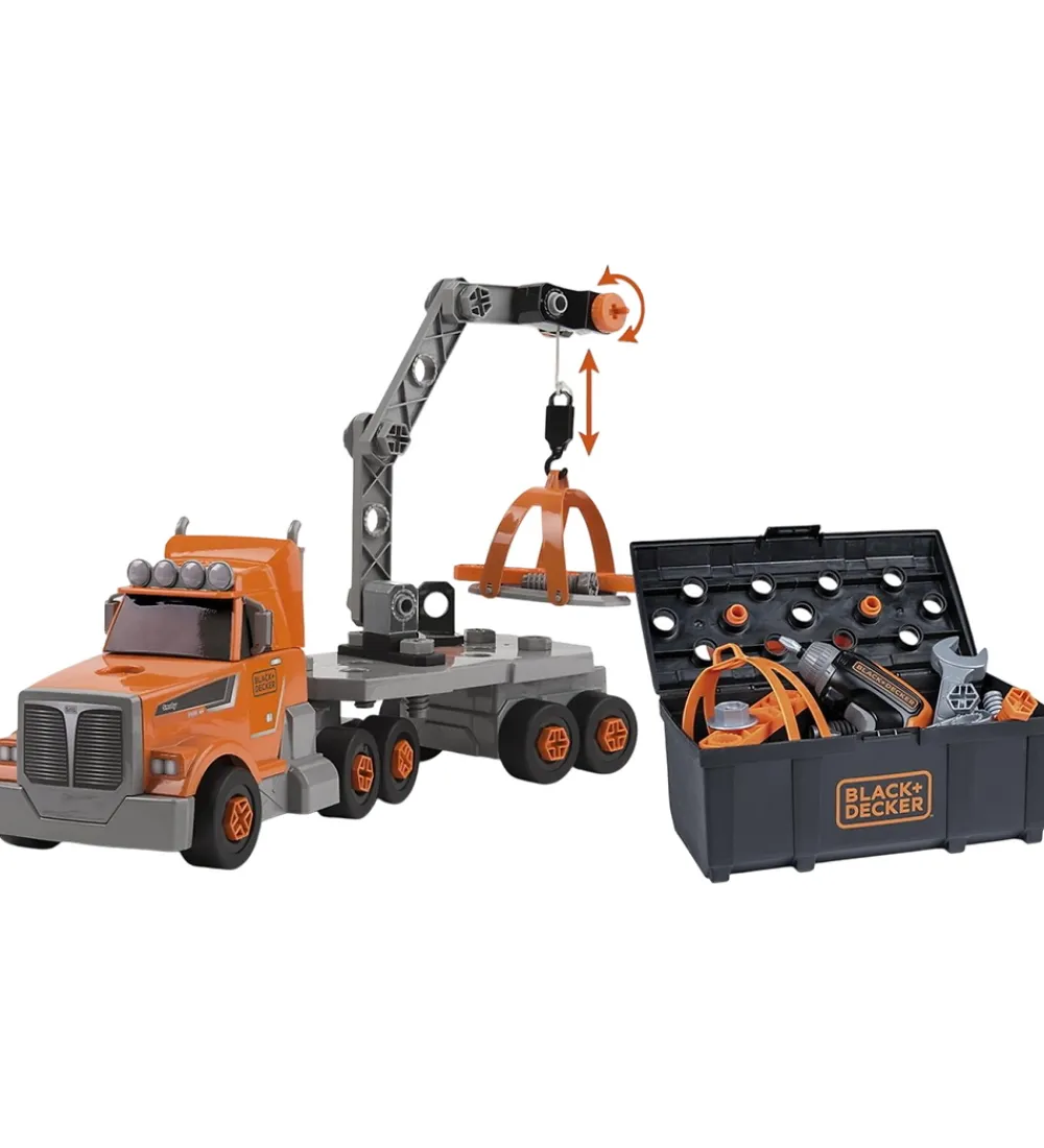 Biler, Tog Og Køretøjer-Smoby Black & Decker Lastbil - Bricolo Truck m. boremaskine