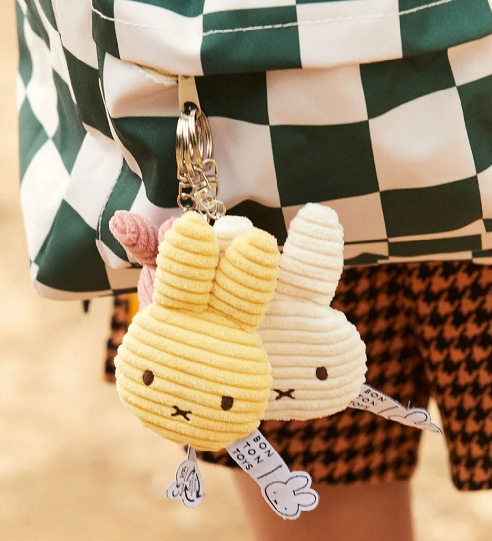 Nøgleringe-Bon Ton Toys Nøglering - 10 cm - Miffy Flat ECO Corduroy - Offwh