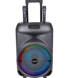Musikinstrumenter|Højtalere-Bontempi Højtaler m. Mikrofoner/Lys - 87 cm - Trådløs - Trolley