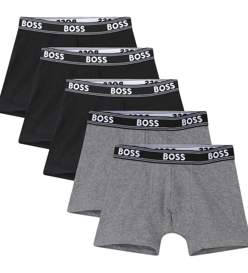 Undertøj-BOSS Boxershorts - 5-pak - Sort/Gråmeleret