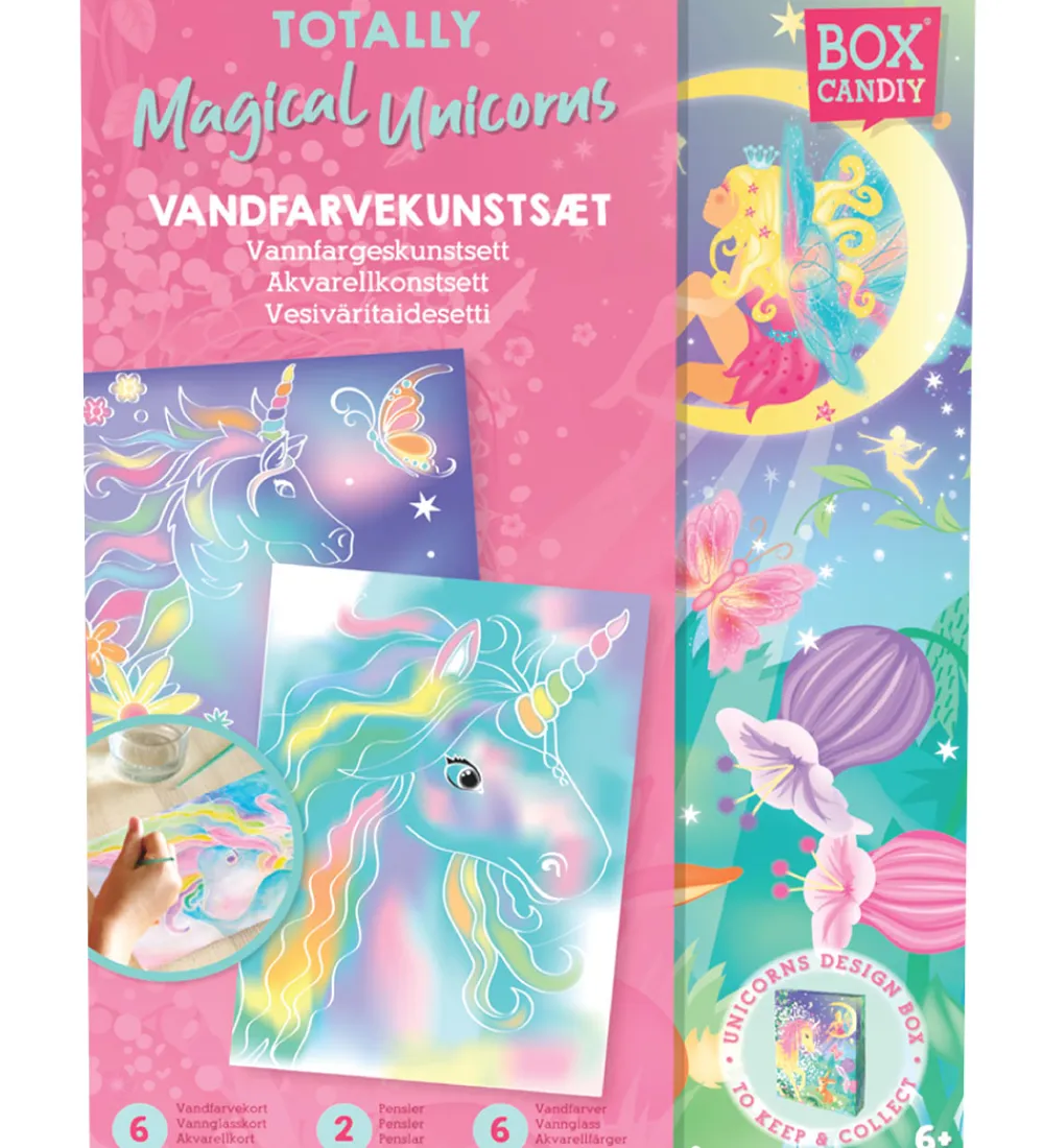 Maling-BOX CANDIY Kreasæt - Vandfarvekunstsæt - Totally Magical Unicorn
