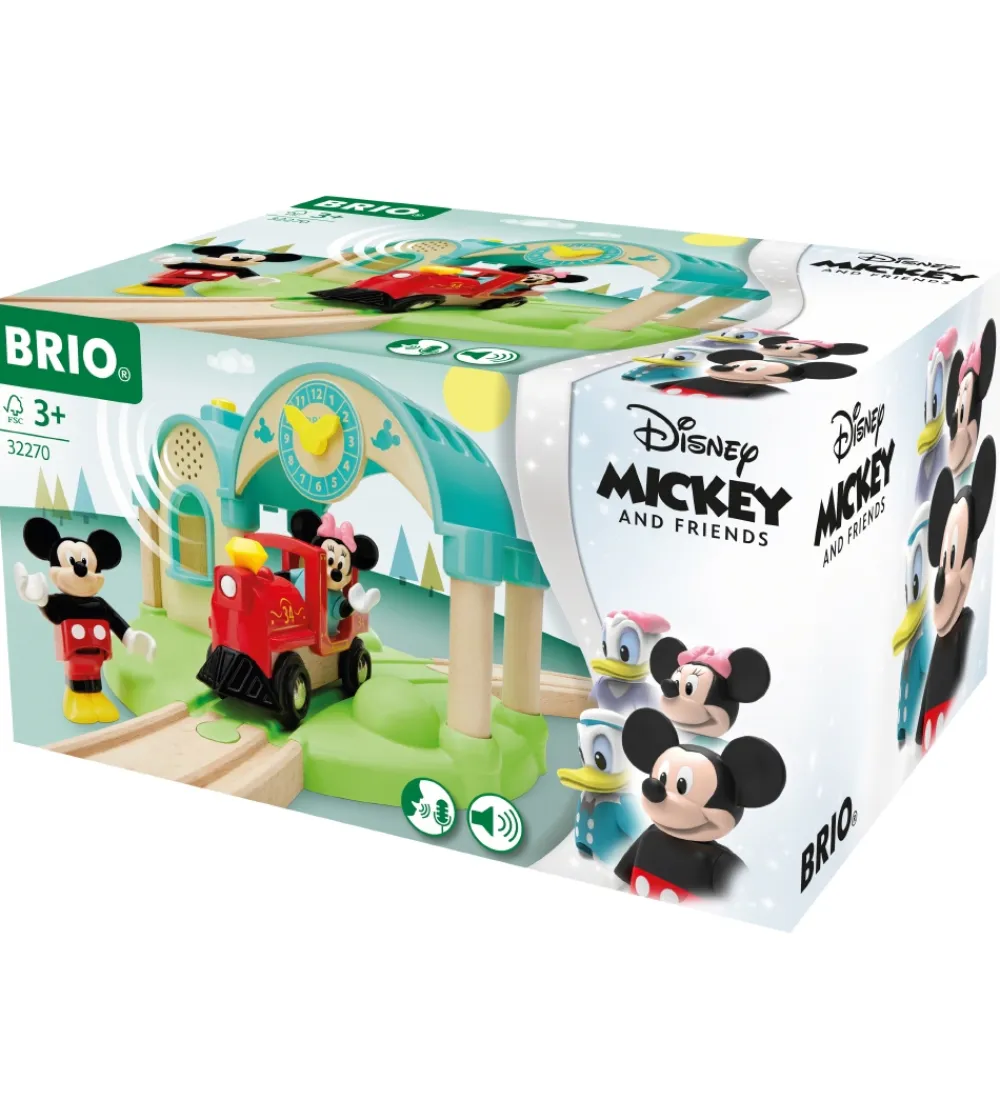 BRIO Brio*Togstation m. Mickey Mouse - 4 Dele - Lydoptager 32270
