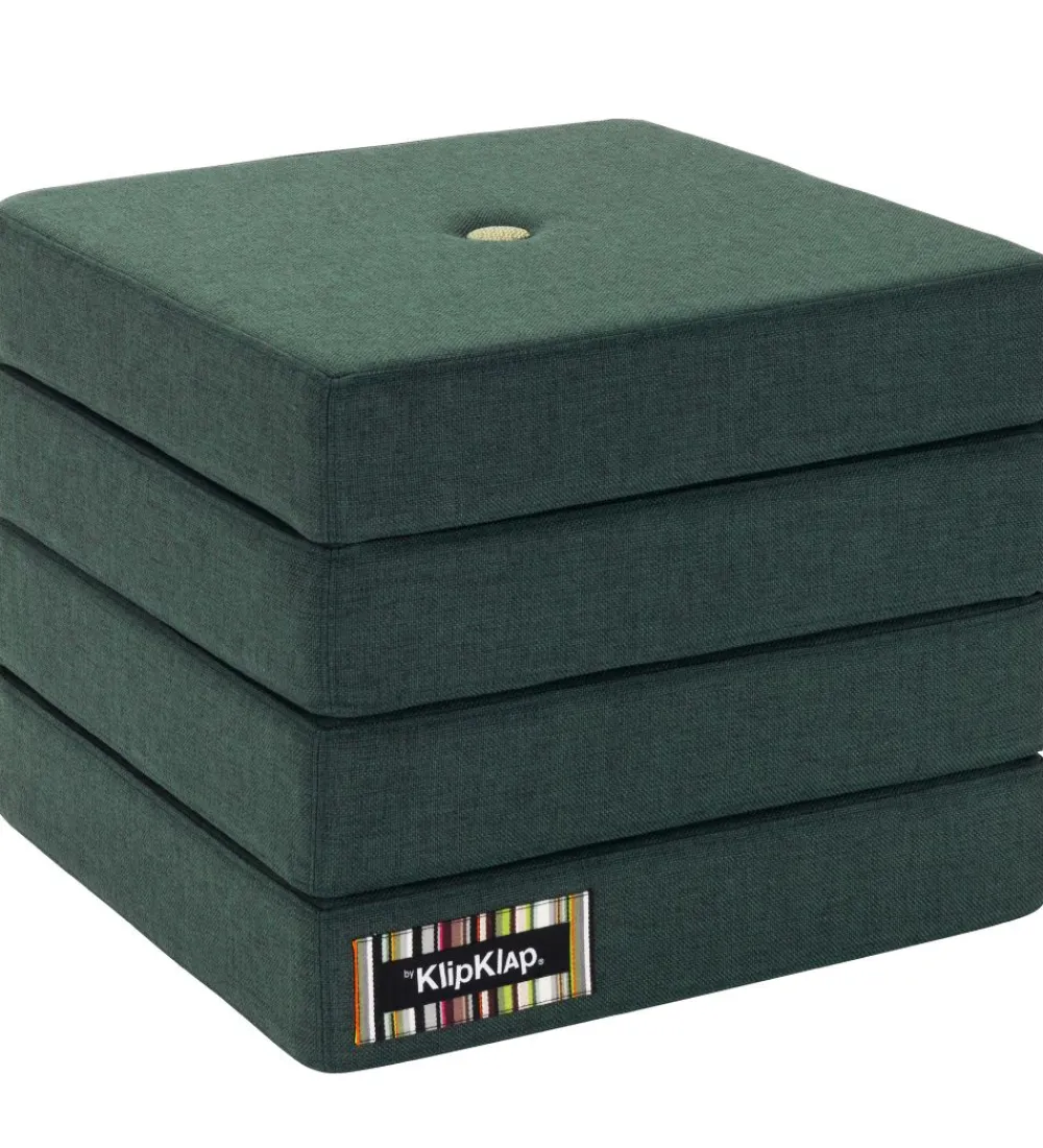 by KlipKlap Madrasser*Foldemadras - 4 Fold - 100x100 cm - Deep Green/Light