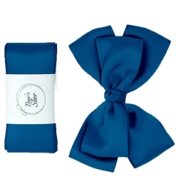 Hårbånd-By Stær Dåbsbånd m. Sløjfe - Satin - Double Bow - Navy
