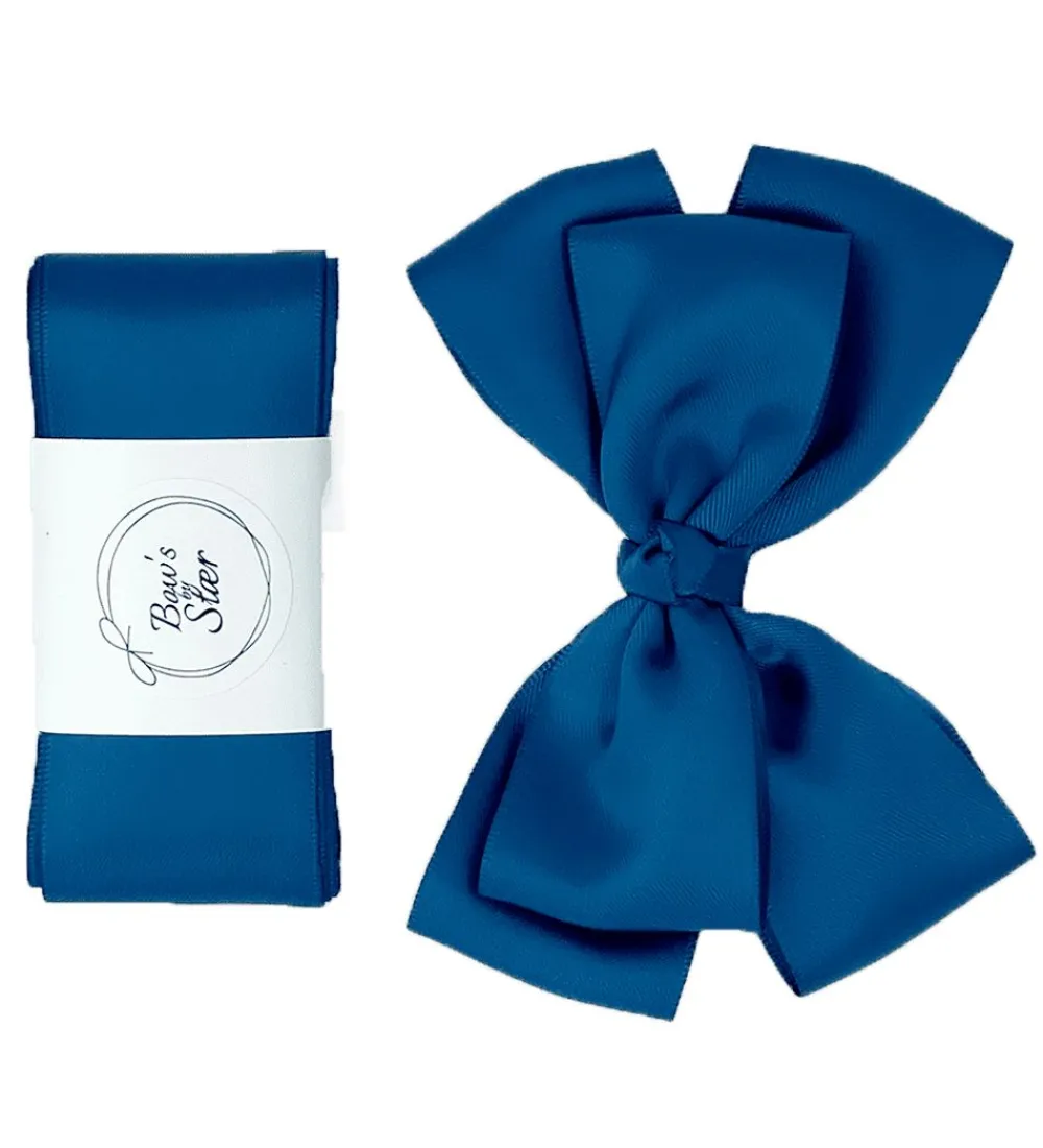 Hårbånd-By Stær Dåbsbånd m. Sløjfe - Satin - Double Bow - Navy