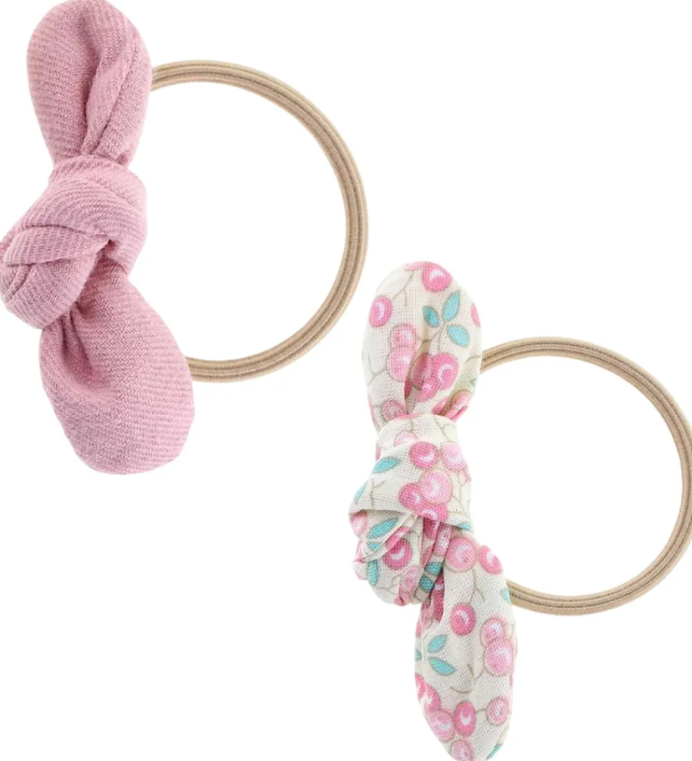 By Stær Hårpynt|Hårelastikker*Hårelastikker m. Sløjfe - Leise - 2-pak - Rose Mix