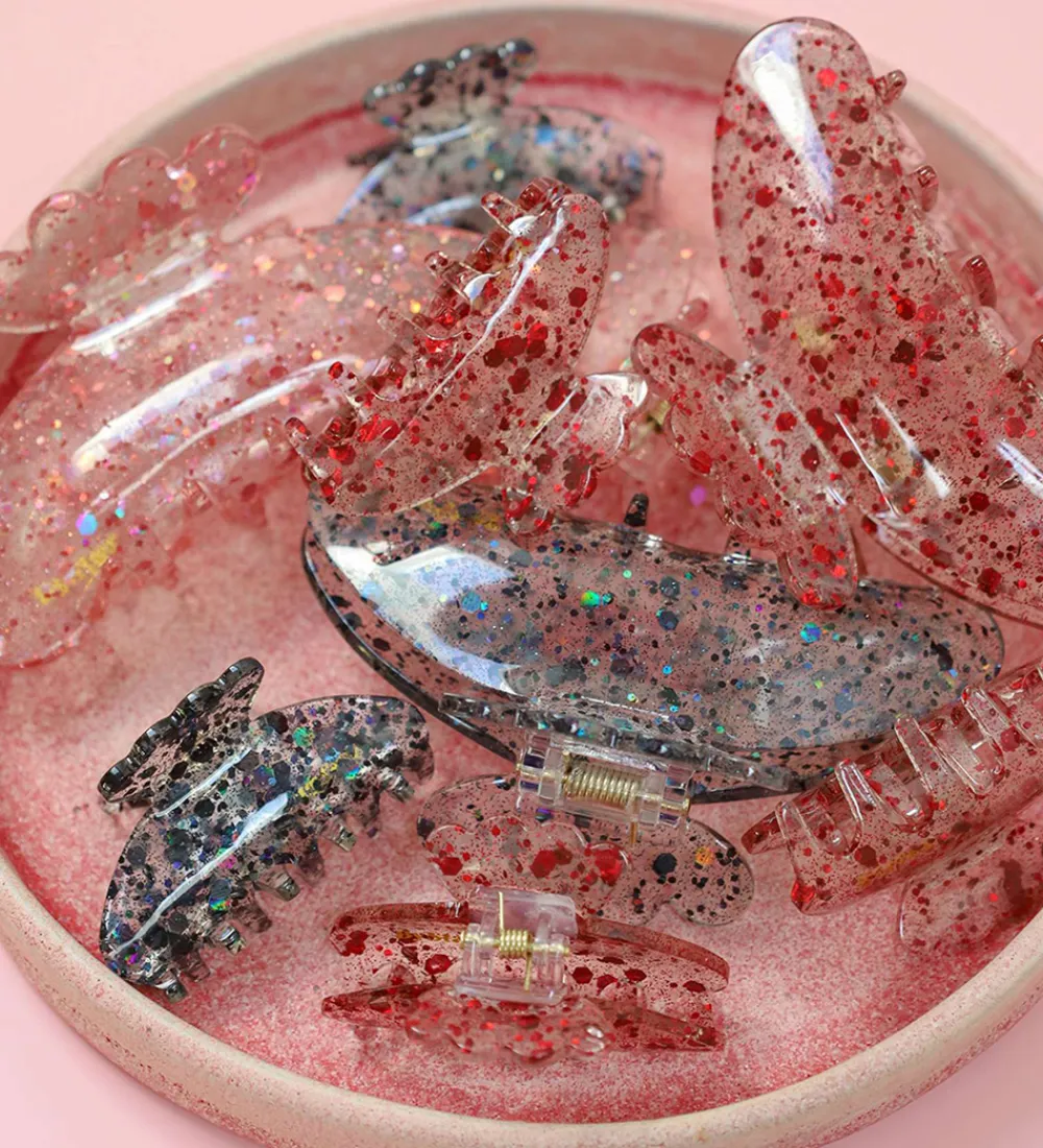 By Stær Hårspænder|Hårpynt*Hårklemme - Asta - 10x5 cm - Confetti Lyserød